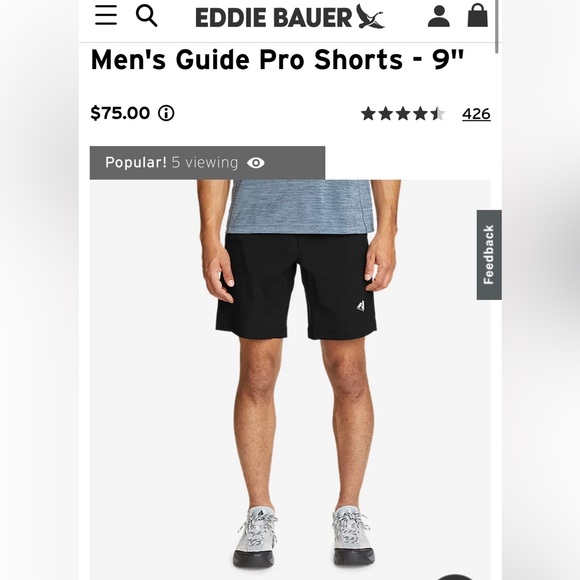 NWT Men’s Eddie Bauer size 44 Guid Pro Shorts 9” - Picture 10 of 10